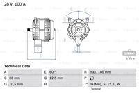 Bosch 0986042590 - ALTERNADOR 24V 100A MAN 0123525501 BOSCH RECONSTRUIDO