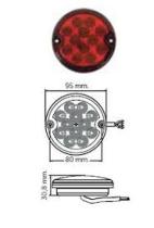 Agerauto 880976 - PILOTO TRASERO NIEBLA LEDS REDONDO 95MM 12-24V