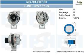 PSH 506.501.090.130 - ALTERNADOR 24V 90A IVECO A4TA0592  MITSUB.+LINE