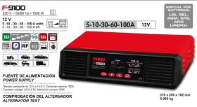 Ferve F9100 - CARGADOR 12V 100A/FUENTE ALIMENTACION  12V A 14,9V  100A MAX