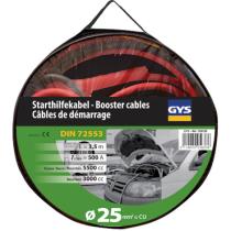 GYS 056336 - CABLES DE ARRANQUE 500A (3.5L/5.5L) - 2X3,5M - Ø25MM² PINZAS