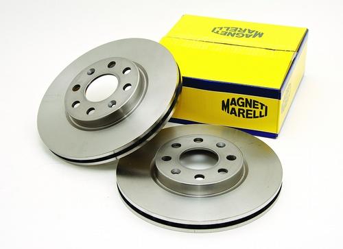 Discos y pastillas de freno Magneti Marelli.