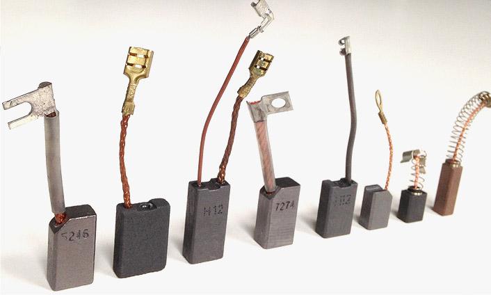 Escobillas de carbón para máquinas electroportátiles, carretillas, montacargas, motores y aplicaciones industriales.