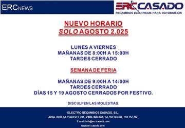 Horario agosto 2.025